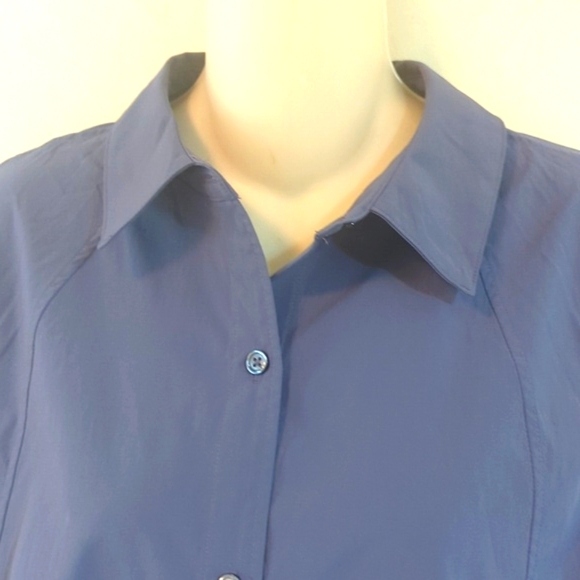 Athleta Relaxed Poplin Button Down Dusk Violet M - Picture 6 of 16